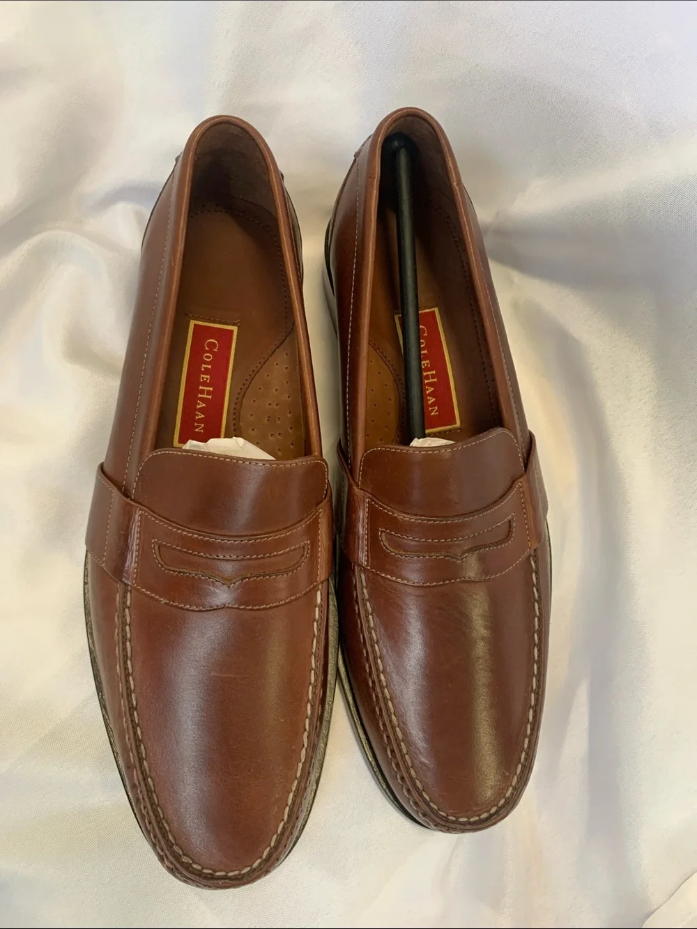 Cole Haan Men's Brown Leather Penny Loafers